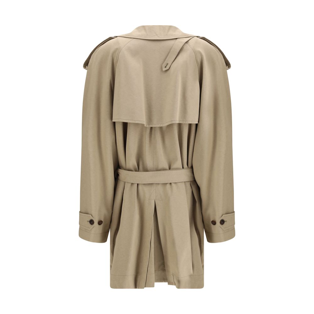 Balenciaga Beige Cotton Trench Coat - Oversized Fit