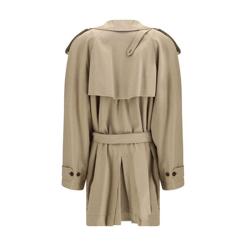Balenciaga Beige Cotton Trench Coat - Oversized Fit