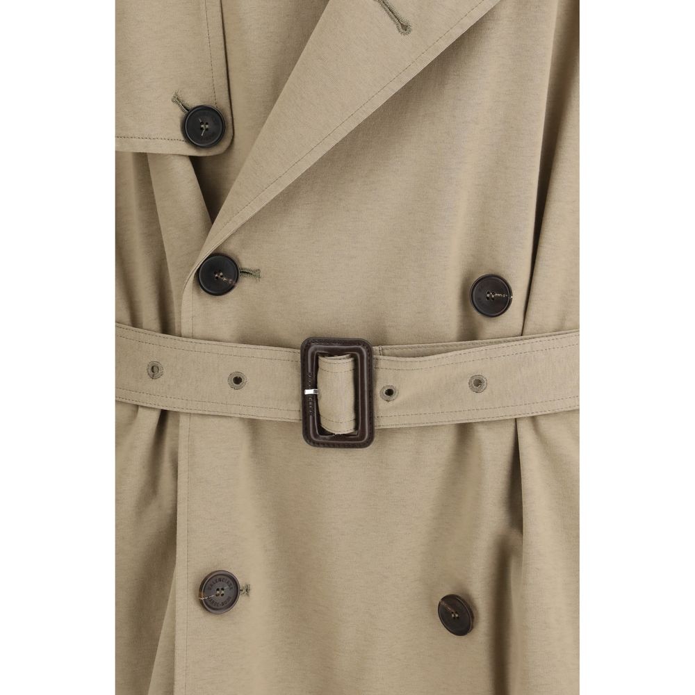 Balenciaga Beige Cotton Trench Coat - Oversized Fit