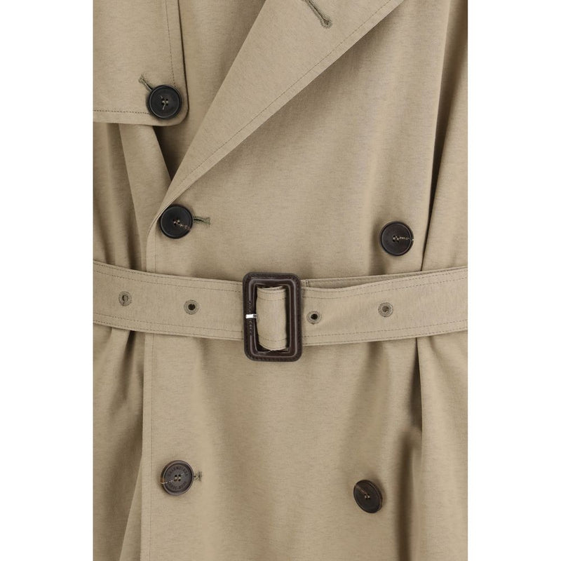 Balenciaga Beige Cotton Trench Coat - Oversized Fit