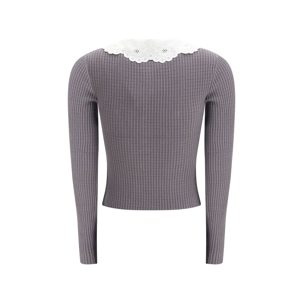 Self-Portrait grijze viscose top