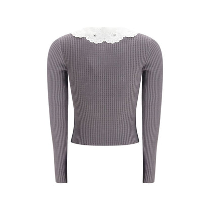 Self-Portrait grijze viscose top