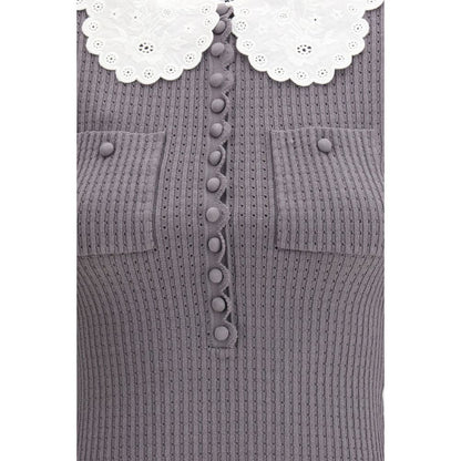 Self-Portrait grijze viscose top