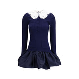 Robe Cocktail Viscose Bleue Self-Portrait