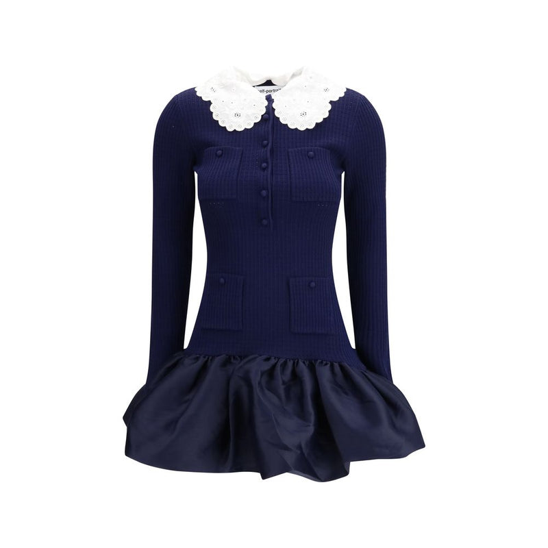 Self-Portrait Blue Viscose Cocktail Dress - Elegant Mini Design