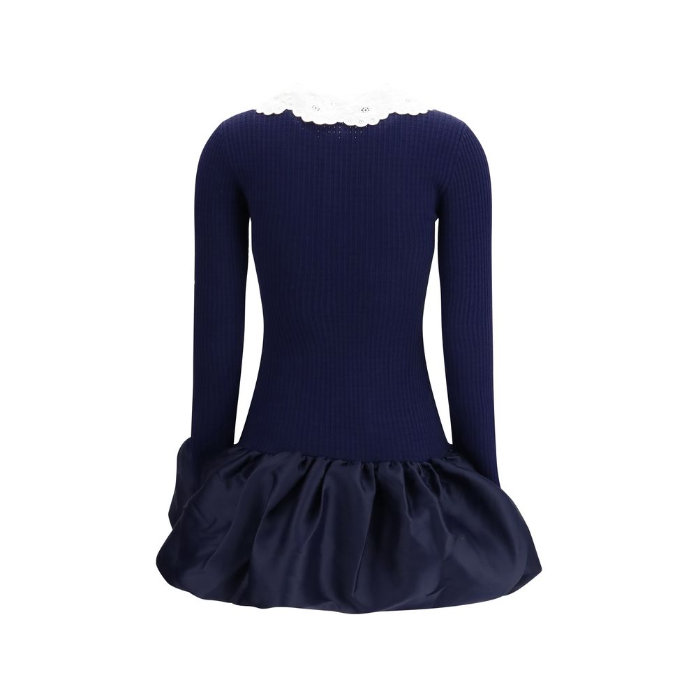 Robe de cocktail bleue en viscose Self-Portrait