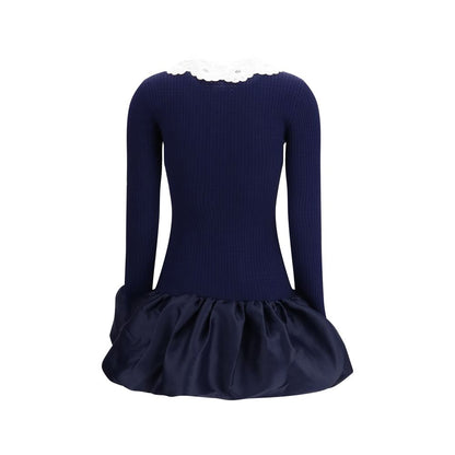 Robe de cocktail bleue en viscose Self-Portrait