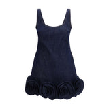 Self-Portrait Blue Cotton Casual Dress - Slim Fit
