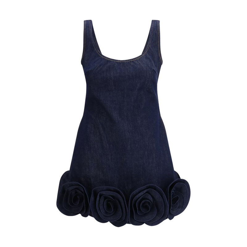 Self-Portrait Blue Cotton Casual Dress - Slim Fit for Women