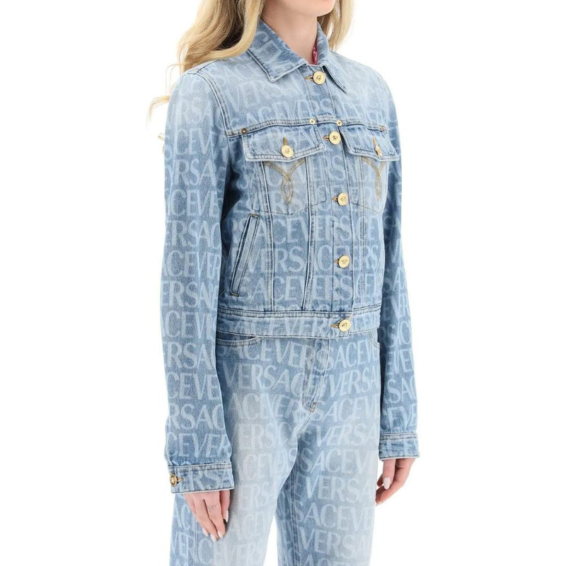 Versace Women's Blue Cotton Denim Jacket - Stylish & Comfortable