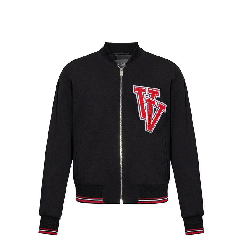 Bomber Versace en laine vierge noire