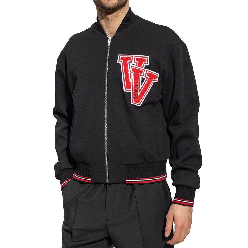 Bomber Versace en laine vierge noire