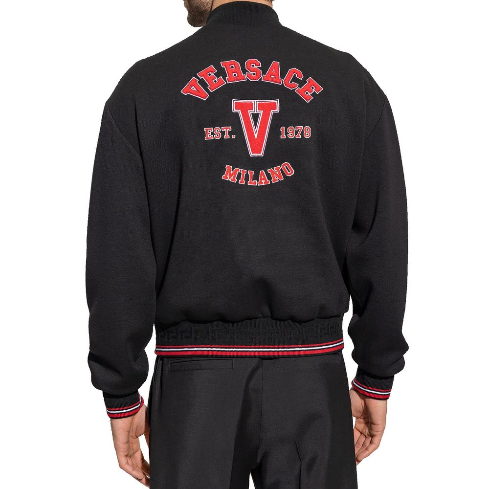 Bomber Versace en laine vierge noire