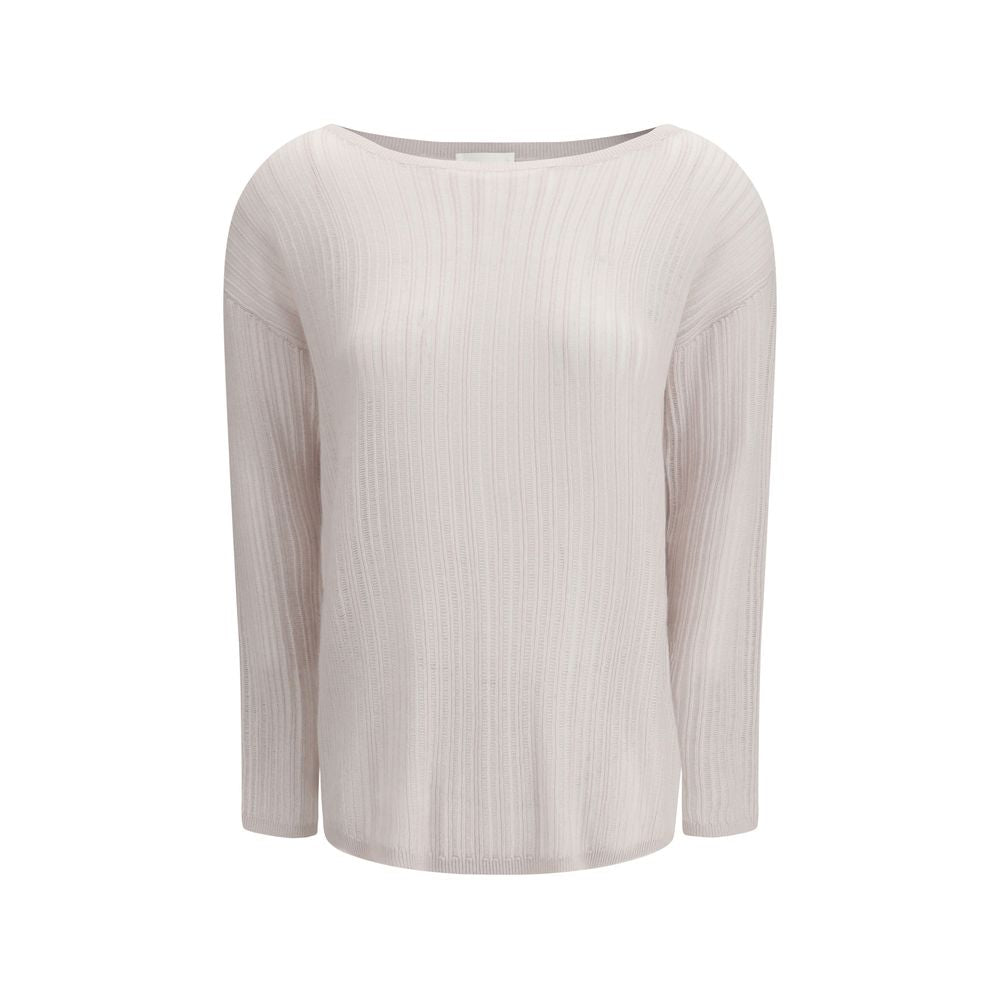 Allude White Cashmere Sweater - Luxurious Comfort for Women