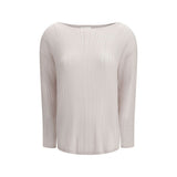 Allude White Cashmere Sweater - Luxurious Comfort for Women