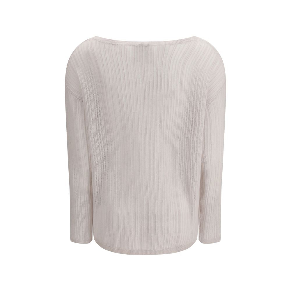 Allude White Cashmere Sweater - Luxurious Comfort for Women