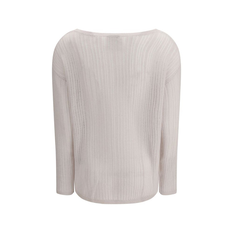 Allude White Cashmere Sweater - Luxurious Comfort for Women