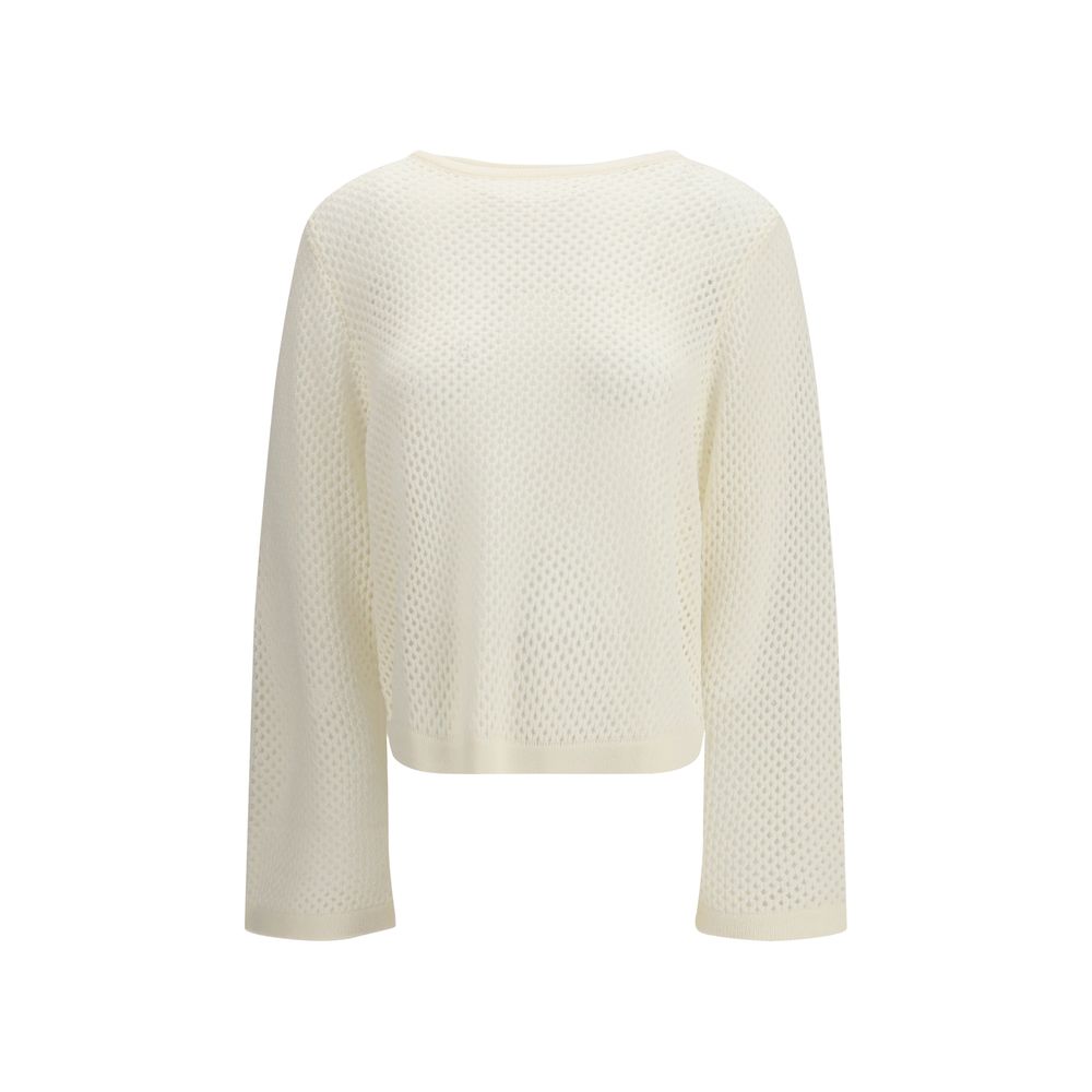Allude White Fleece Wool Sweatshirt - Luxurious Cashmere Blend