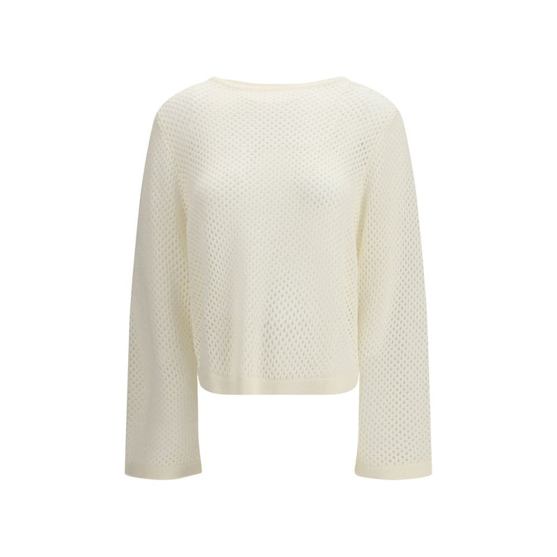 Allude White Fleece Wool Sweatshirt - Luxurious Cashmere Blend