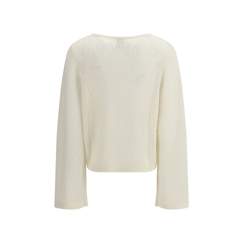 Allude White Fleece Wool Sweatshirt - Luxurious Cashmere Blend