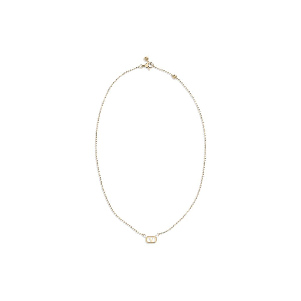 Valentino Garavani Ovalette Gold Metal Necklace with Swarovski Crystals