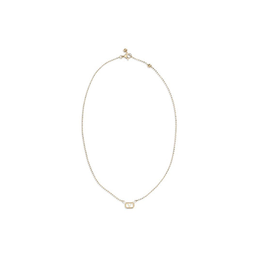 Valentino Garavani Ovalette Gold Metal Necklace with Swarovski Crystals