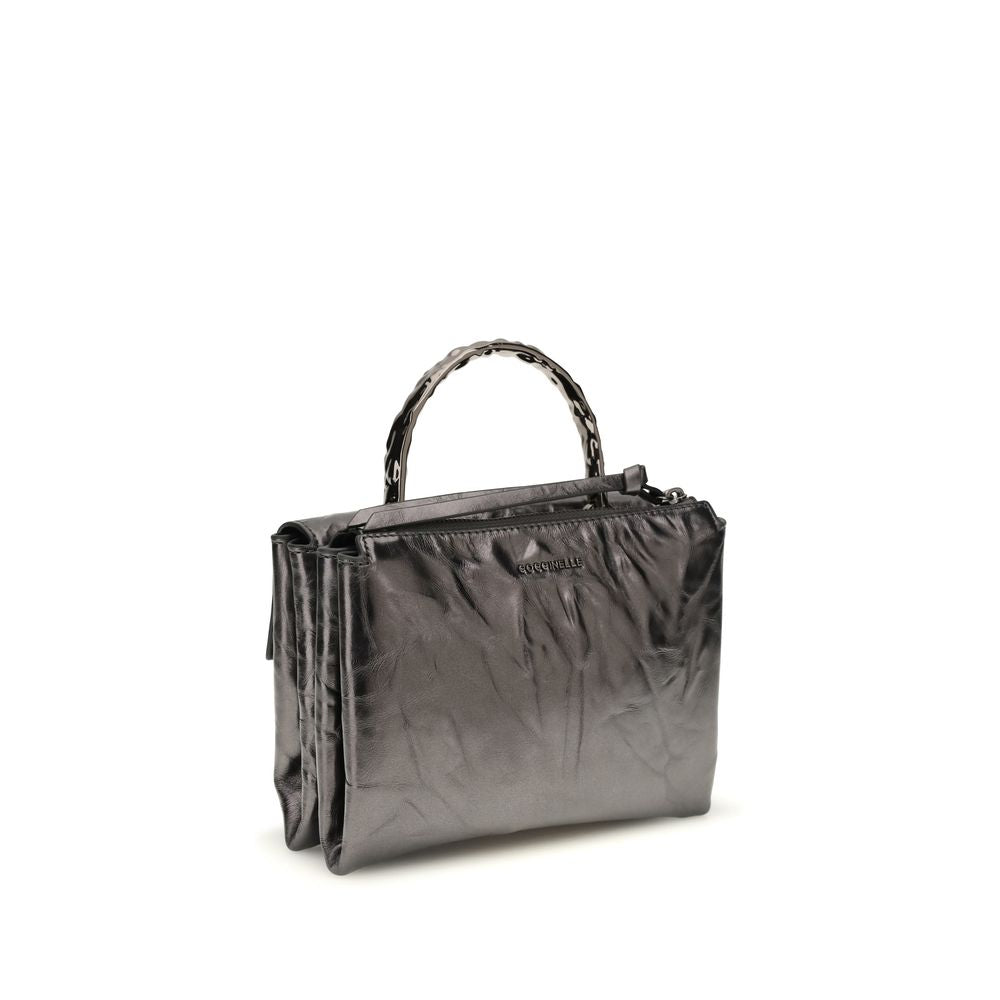 Coccinelle Arlettis Droplet Handbag en Cuir de Veau Noir
