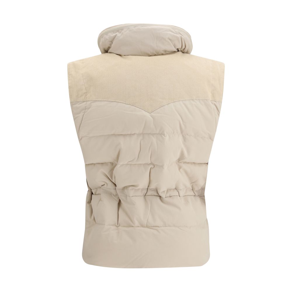 Isabel Marant Étoile Olfa Beige Padded Gilet Coat