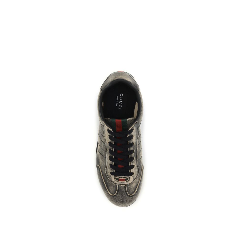 Gucci Black Calf Leather Bos Taurus Low Top Sneakers