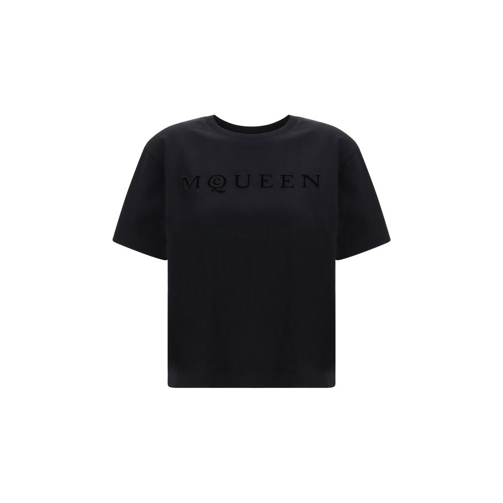 Alexander McQueen Black Cotton Logo T-Shirt for Women