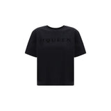 Alexander McQueen Black Cotton Logo T-Shirt for Women