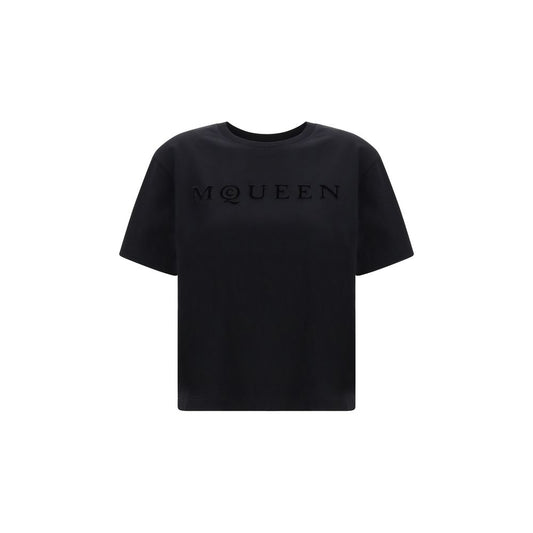 Alexander McQueen Black Cotton Logo T-Shirt for Women