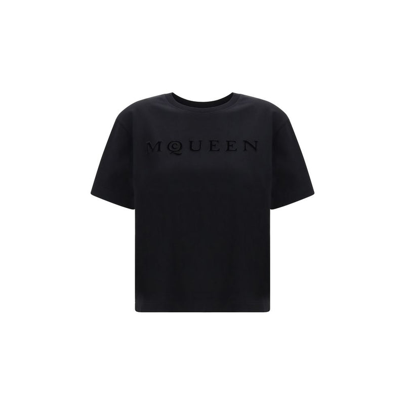 Alexander McQueen Black Cotton Logo T-Shirt for Women