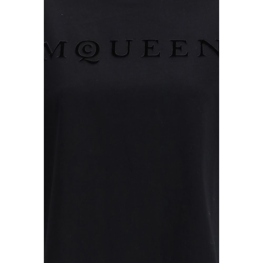 Alexander McQueen Black Cotton Logo T-Shirt for Women
