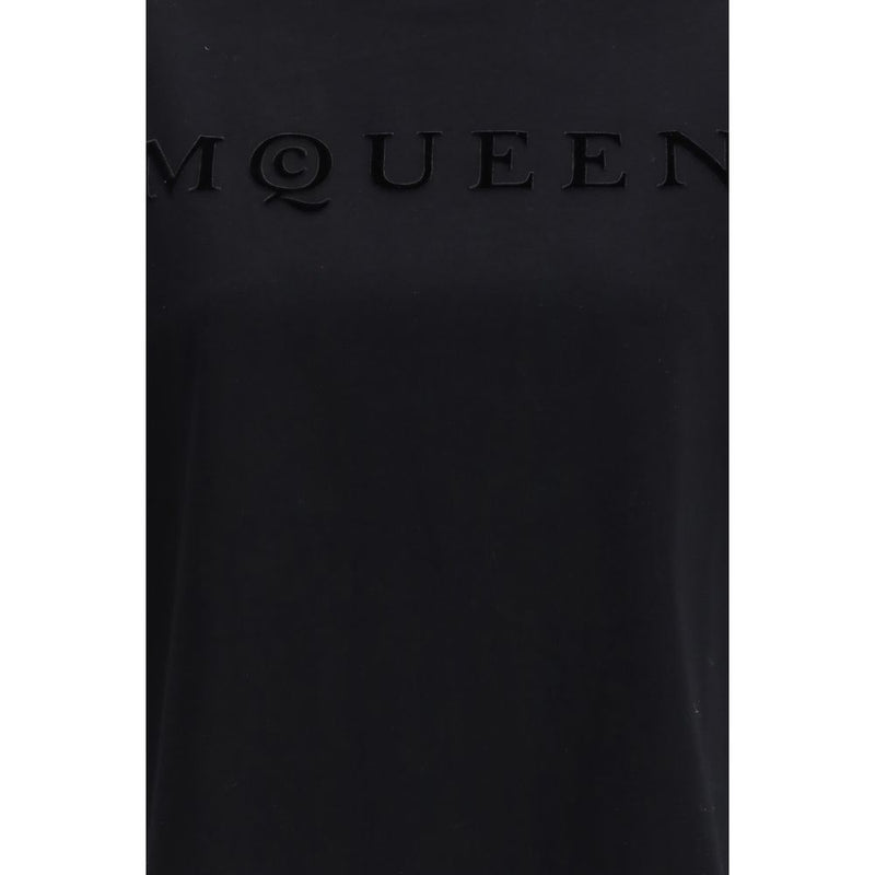 Alexander McQueen Black Cotton Logo T-Shirt for Women