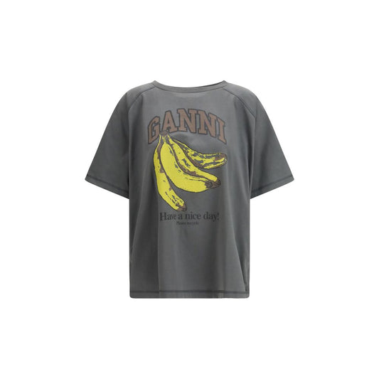 T-shirt en coton gris Ganni