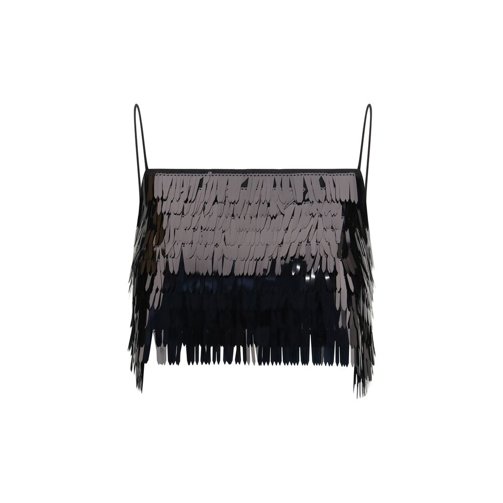 Haut en polyester noir Self-Portrait