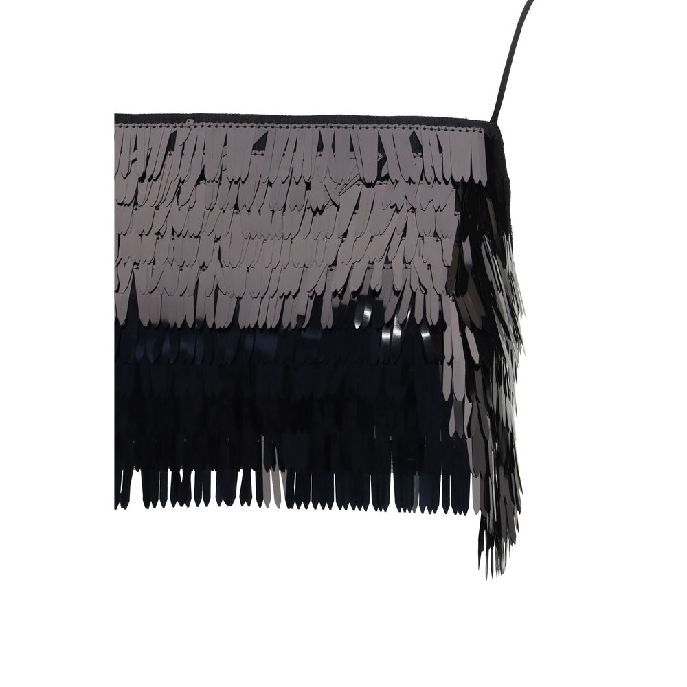 Haut en polyester noir Self-Portrait