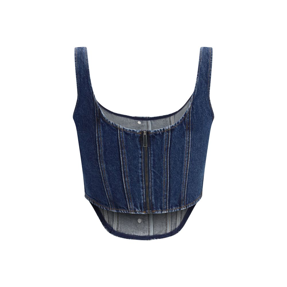 Haut en coton bleu Self-Portrait