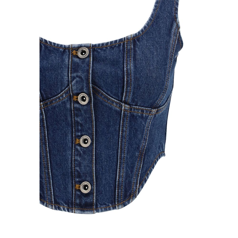 Haut en coton bleu Self-Portrait