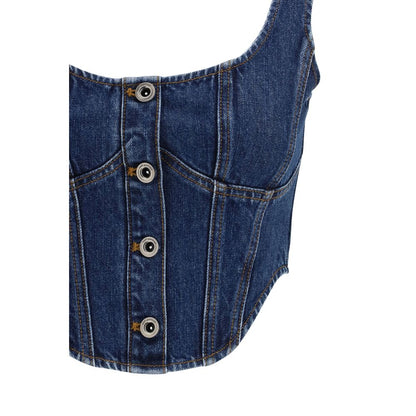 Haut en coton bleu Self-Portrait