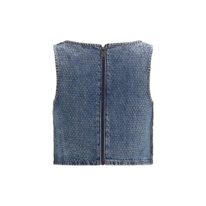 Haut en coton bleu Self-Portrait