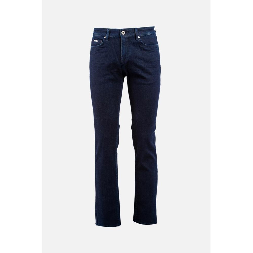 Gas Blue Cotton Straight-Leg Jeans for Men
