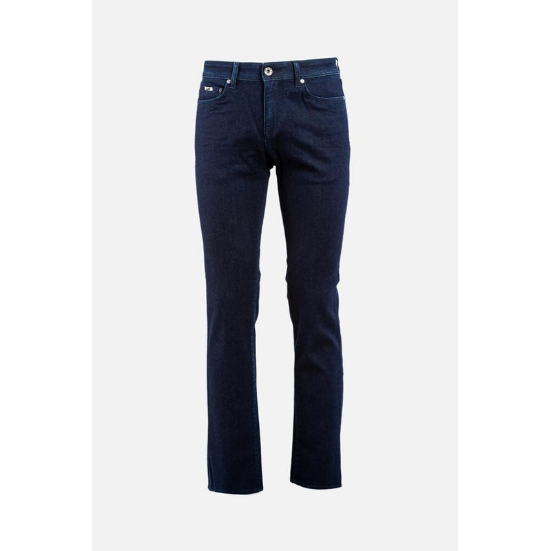 Gas Blue Cotton Straight-Leg Jeans for Men