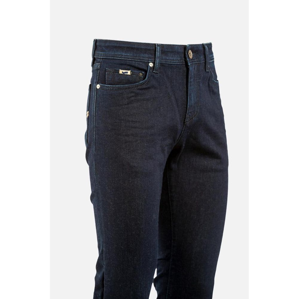 Gas Blue Cotton Straight-Leg Jeans for Men