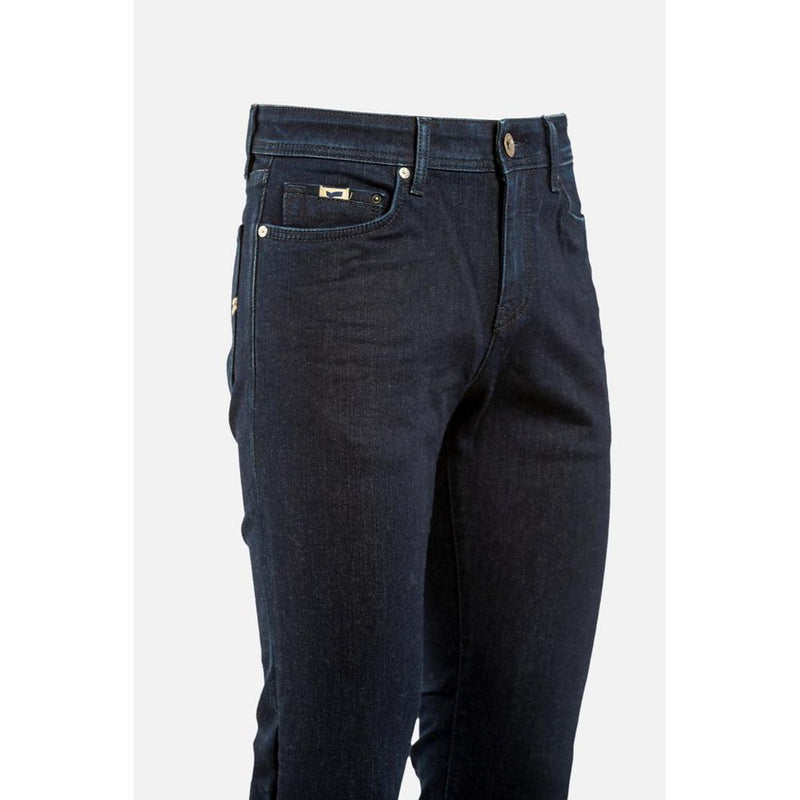 Gas Blue Cotton Straight-Leg Jeans for Men