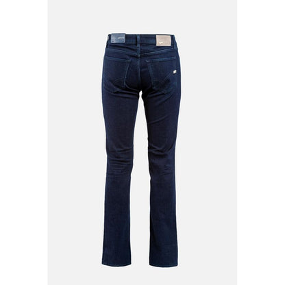 Blauwe katoenen straight-leg jeans