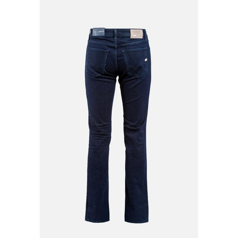 Gas Blue Cotton Straight-Leg Jeans for Men