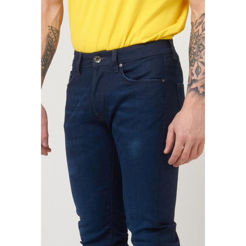 Gas Blauwe Katoenen Slim Fit Jeans
