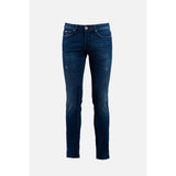 Gas Blue Cotton Skinny Jeans for Men